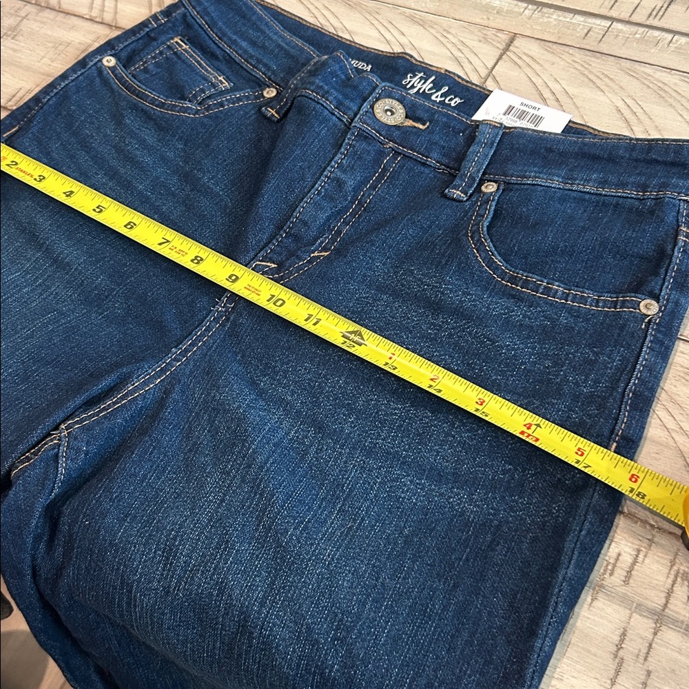 NWT Bermuda Cuffed Shorts Curvy Fit Stretch Denim Mid-rise Style & Co Size 6 - Picture 10 of 10